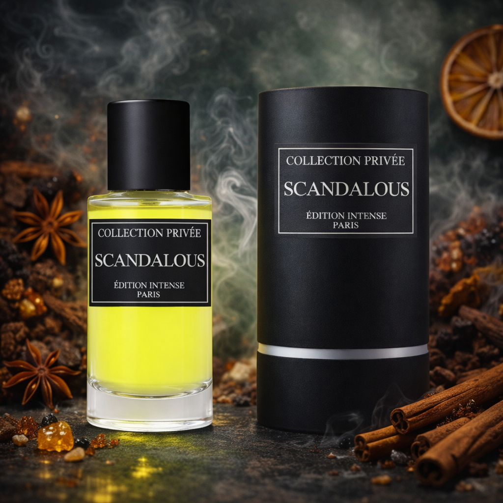 Scandalous – Eau de Parfum Homme Gourmand & Boisé | Collection Privée Édition Intense