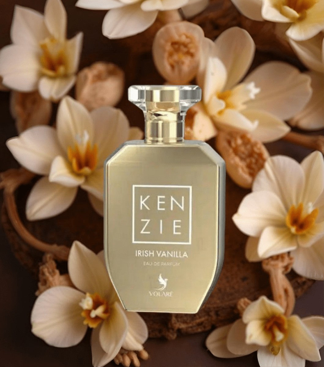 Flacon du parfum Kenzie Irish Vanilla 100 ml – unisexe, gourmand, aux notes de vanille, fleurs blanches et caramel