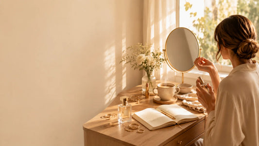 Femme qui applique son parfum sur les poignets — conseils pour faire tenir son parfum plus longtemps