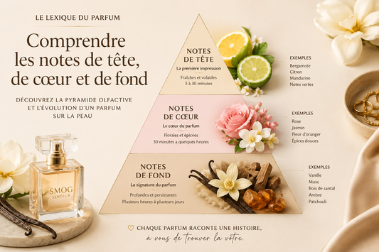 Notes de tête, cœur et fond : comprendre la pyramide olfactive