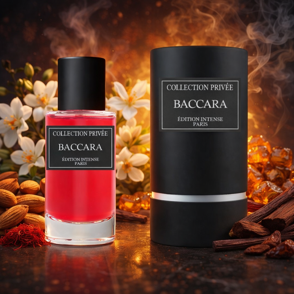 Baccara – Eau de Parfum Mixte Floral & Ambré | Collection Privée Édition Intense