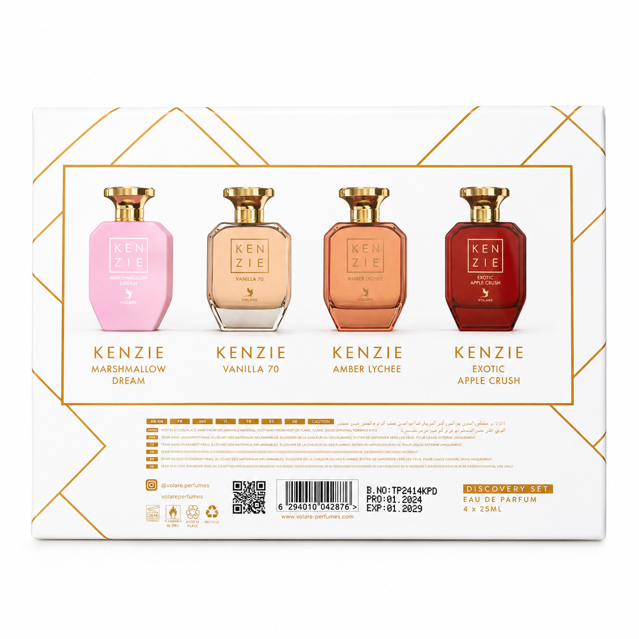 Coffret Discovery Set Kenzie – Volaré | 4 Parfums Eau de Parfum 25 ml
