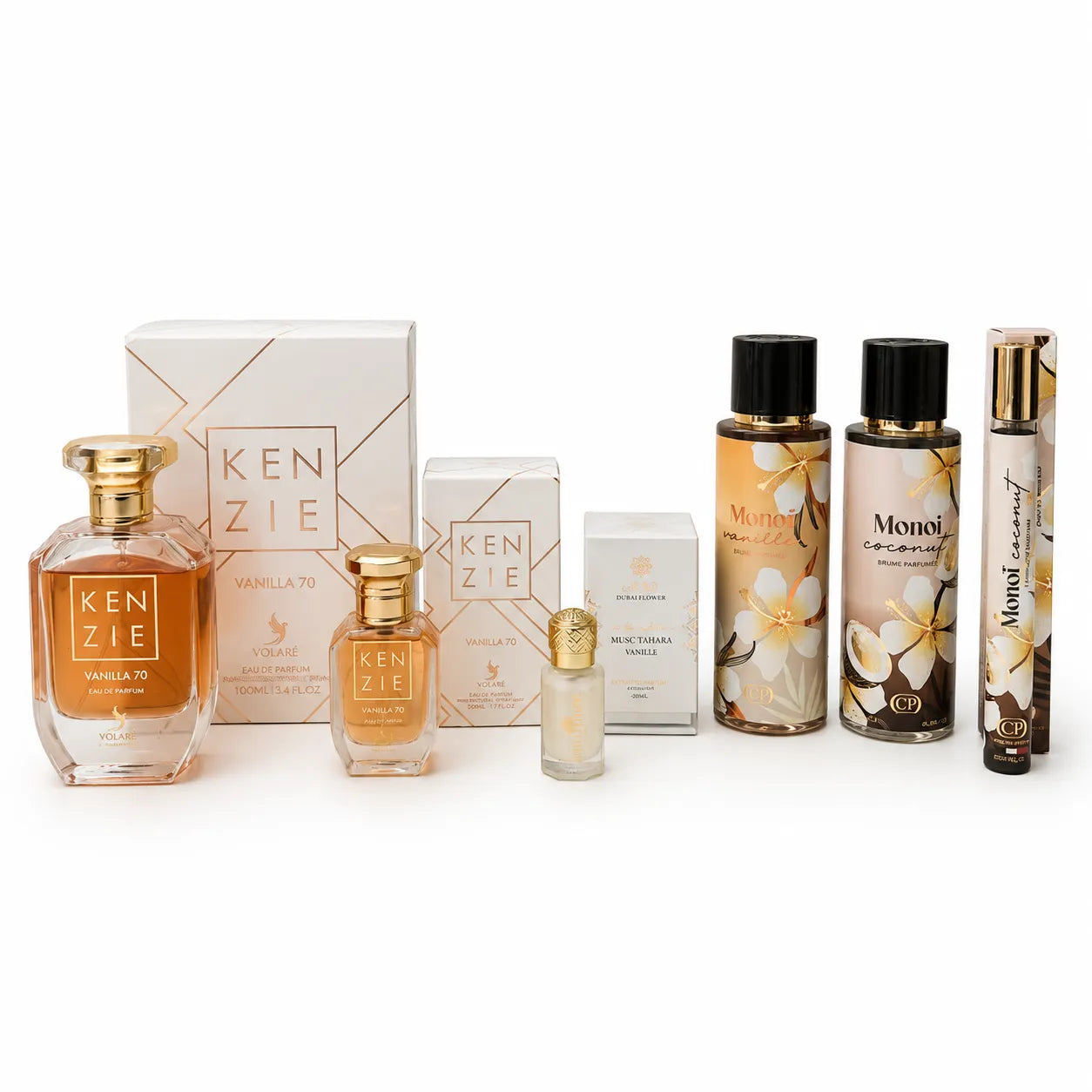 Parfum vanille monoï musc – box 6 produits longue tenue femme 
