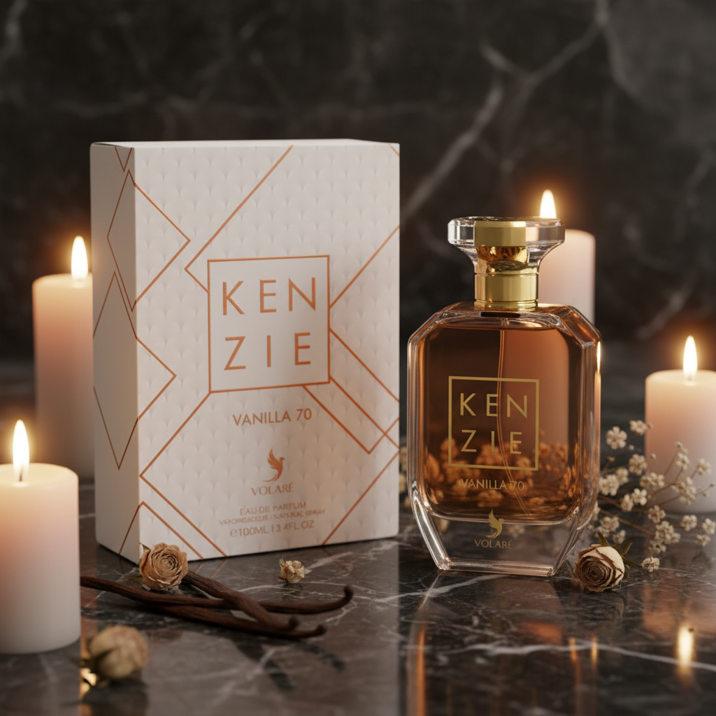 Kenzie Vanilla 70 – Eau de Parfum vanille ambiance luxe bougies | Volaré